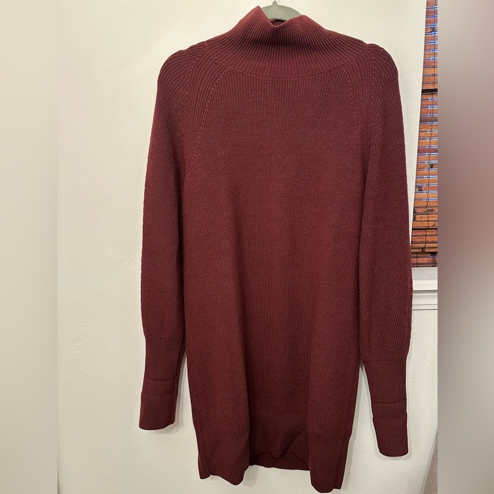 Banana Republic Merino Wool Burgundy Sweater Dresss